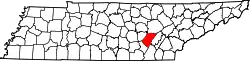 Karte von Bledsoe County innerhalb von Tennessee