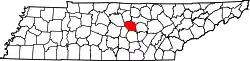 Karte von DeKalb County innerhalb von Tennessee