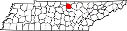 Karte von Jackson County innerhalb von Tennessee