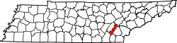 Karte von Meigs County innerhalb von Tennessee