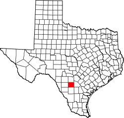 Karte von Frio County innerhalb von Texas