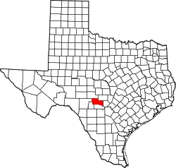 Karte von Kerr County innerhalb von Texas