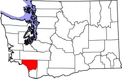 Karte von Cowlitz County innerhalb von Washington