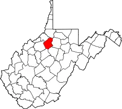 Karte von Doddridge County innerhalb von West Virginia