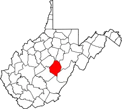 Karte von Webster County innerhalb von West Virginia