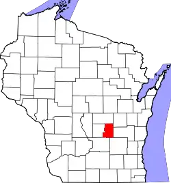 Karte von Green Lake County innerhalb von Wisconsin