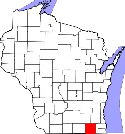 Karte von Walworth County innerhalb von Wisconsin