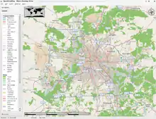 Computerprogramm Marble mit OpenStreetMap-Ansicht