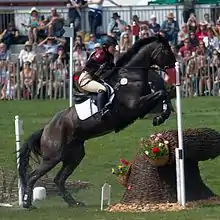 Marina Köhncke mit Calma Schelly bei den Badminton Horse Trials 2011.