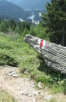 Bergwanderweg bei San Bernardino auf der Skala T2/T3