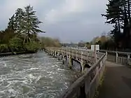 Die Fußgängerbrücke am Marsh Lock