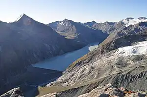 Mattmarksee und der Allalingletscher