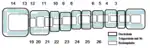 Schematischer Grundriss von Kammer (links) und Gang