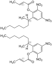 Strukturformeln beider Meptyldinocap-Enantiomere