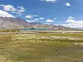 Blick vom Dorf auf den Pangong Tso