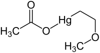 Strukturformel von 2-Methoxyethylquecksilberacetat