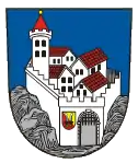 Stadtwappen von Mikulov mit dem darin einbezogenen Familienwappen der Dietrichstein