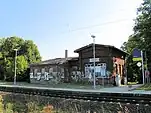 Inzwischen abgerissenes Bahnhofsgebäude in Mistorf