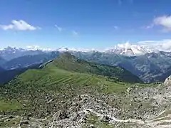 Reste des Blockgletschers unterhalb des Monte Averau mit dem Monte Pore