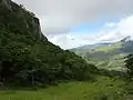 Blick nach Südwesten auf einem Hang auf etwa 1100 m Höhe