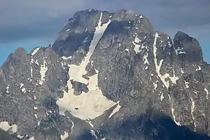 Skillet Glacier am Mount Moran in der Bildmitte