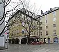 Der Andechser Hof in seiner angestammten Lage an der Filserbräugasse, vom Frauenplatz aus gesehen