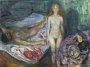 Marats Tod I (1907), Öl auf Leinwand, 150,5 × 199,5 cm, Munch-Museum Oslo