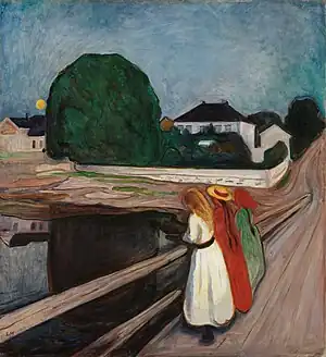 Mädchen auf der Brücke (1901), Öl auf Leinwand, 136 × 125 cm, Norwegische Nationalgalerie Oslo