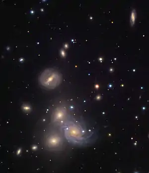 Aufnahme der NGC-70-Gruppe mit einem 24-Zoll-Teleskop