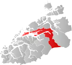 Lage der Kommune in der Provinz Møre og Romsdal