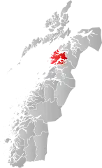 Lage der Kommune in der Provinz Nordland