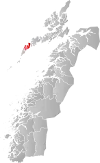 Lage der Kommune in der Provinz Nordland