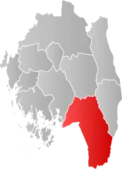 Lage der Kommune in der Provinz Østfold