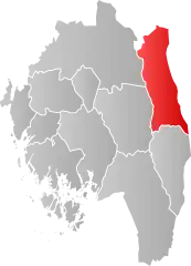 Lage der Kommune in der Provinz Østfold