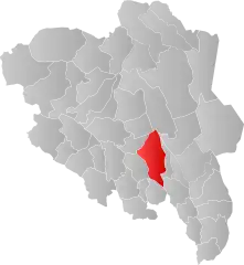 Lage der Kommune in der Provinz Innlandet