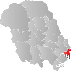 Lage der Kommune in der Provinz Telemark