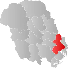 Lage der Kommune in der Provinz Telemark