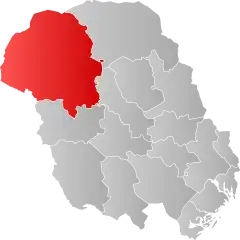 Lage der Kommune in der Provinz Telemark