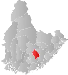 Lage der Kommune in der Provinz Agder