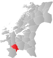 Lage der Kommune in der Provinz Trøndelag