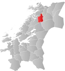 Lage der Kommune in der Provinz Trøndelag