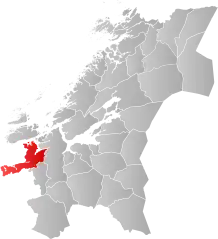 Lage der Kommune in der Provinz Trøndelag