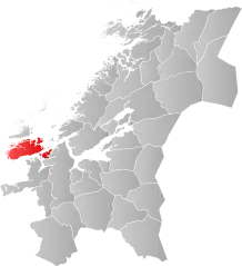 Lage der Kommune in der Provinz Trøndelag