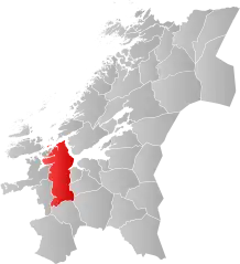 Lage der Kommune in der Provinz Trøndelag