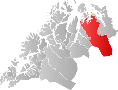 Lage der Kommune in der Provinz Troms