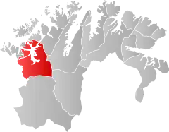 Lage der Kommune in der Provinz Finnmark