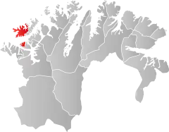 Lage der Kommune in der Provinz Finnmark