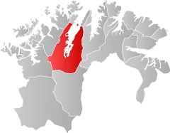 Lage der Kommune in der Provinz Finnmark