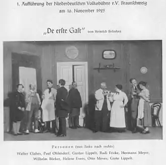 Aufführung des Niederdeutschen Theaters Braunschweig, 1925