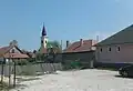 Blick auf die rom.-kath. Kirche Szűz Mária neve